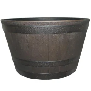 15.5" Resin Half Whiskey Barrel Planter