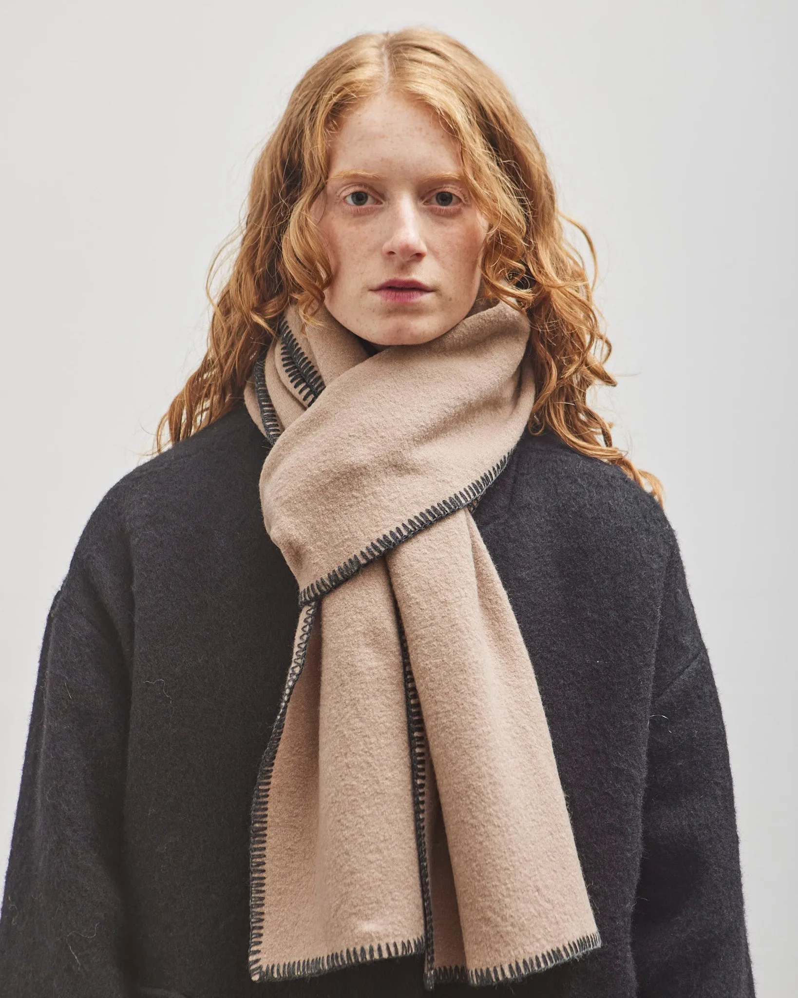 7115 by Szeki Boiled Wool Scarf, Almond