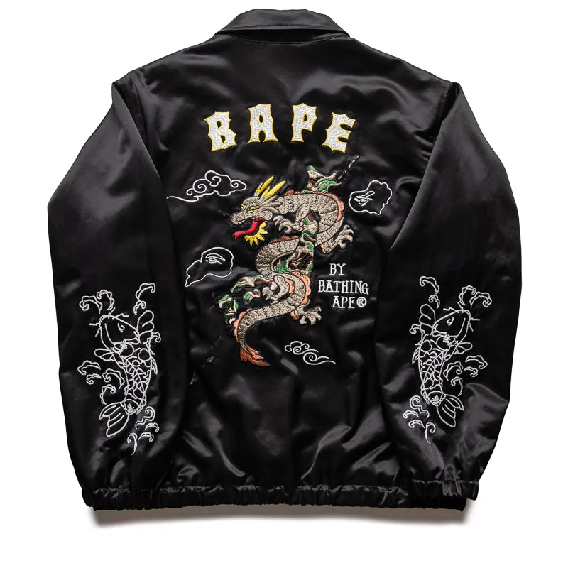 A Bathing Ape Satin Souvenir Jacket - Black