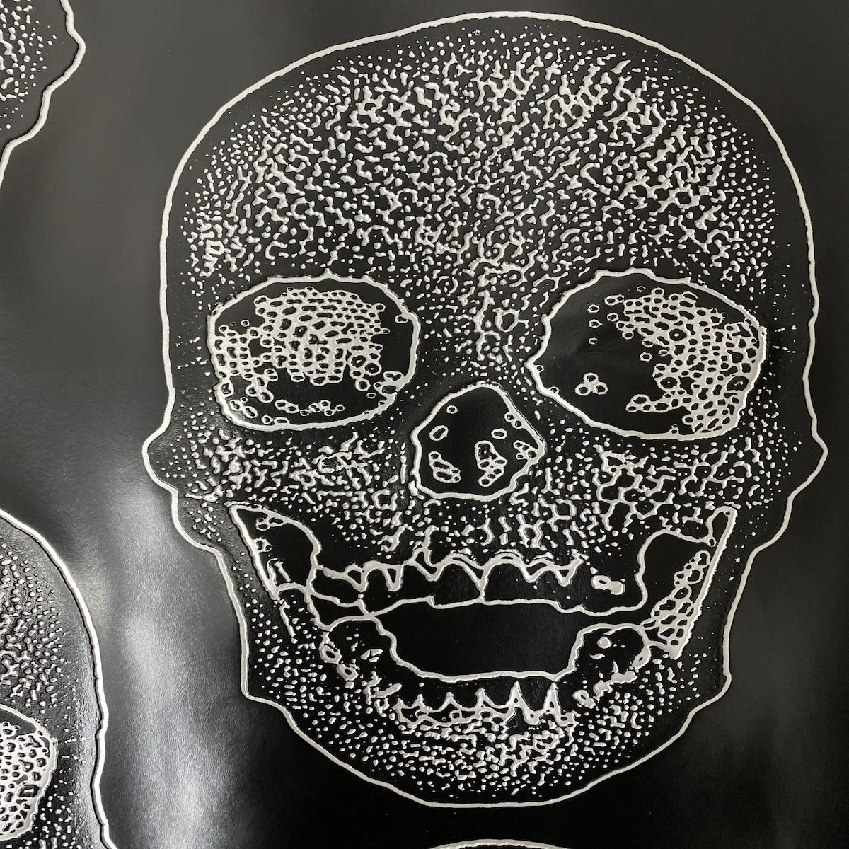 Black Skeleton Skull Vinyl Fabric