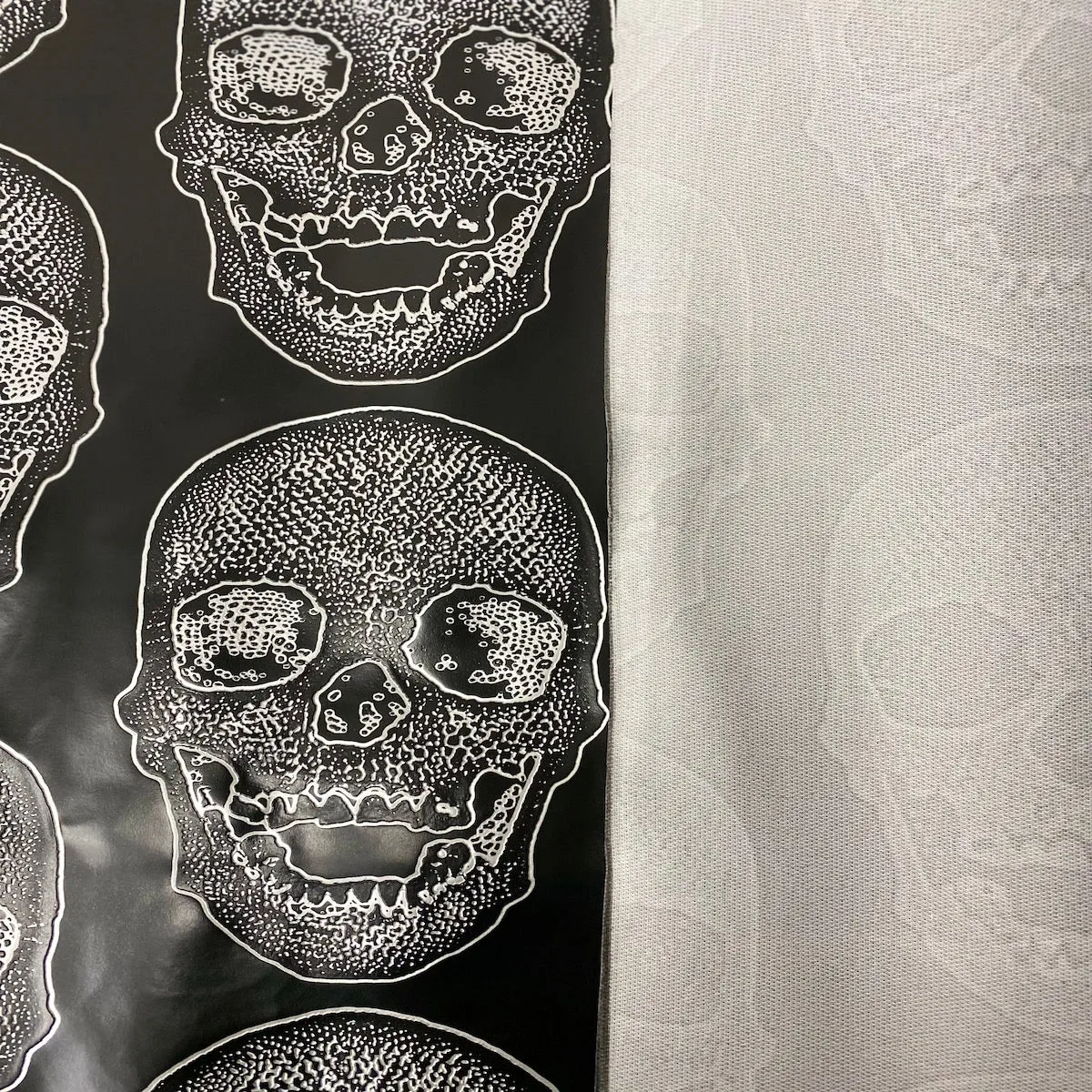 Black Skeleton Skull Vinyl Fabric