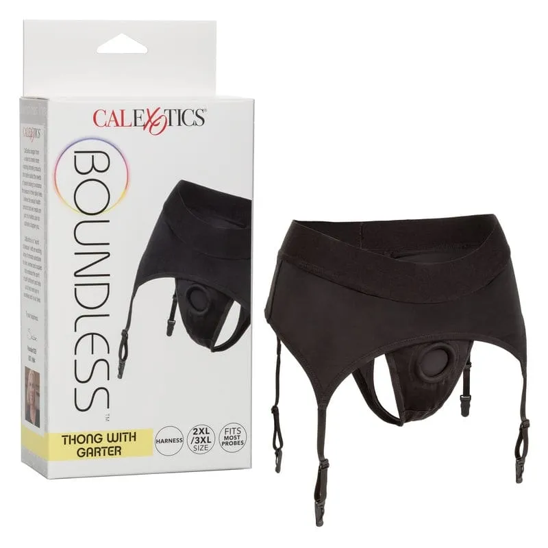 Calexotics Boundless Thong with Garter 2XL/3X