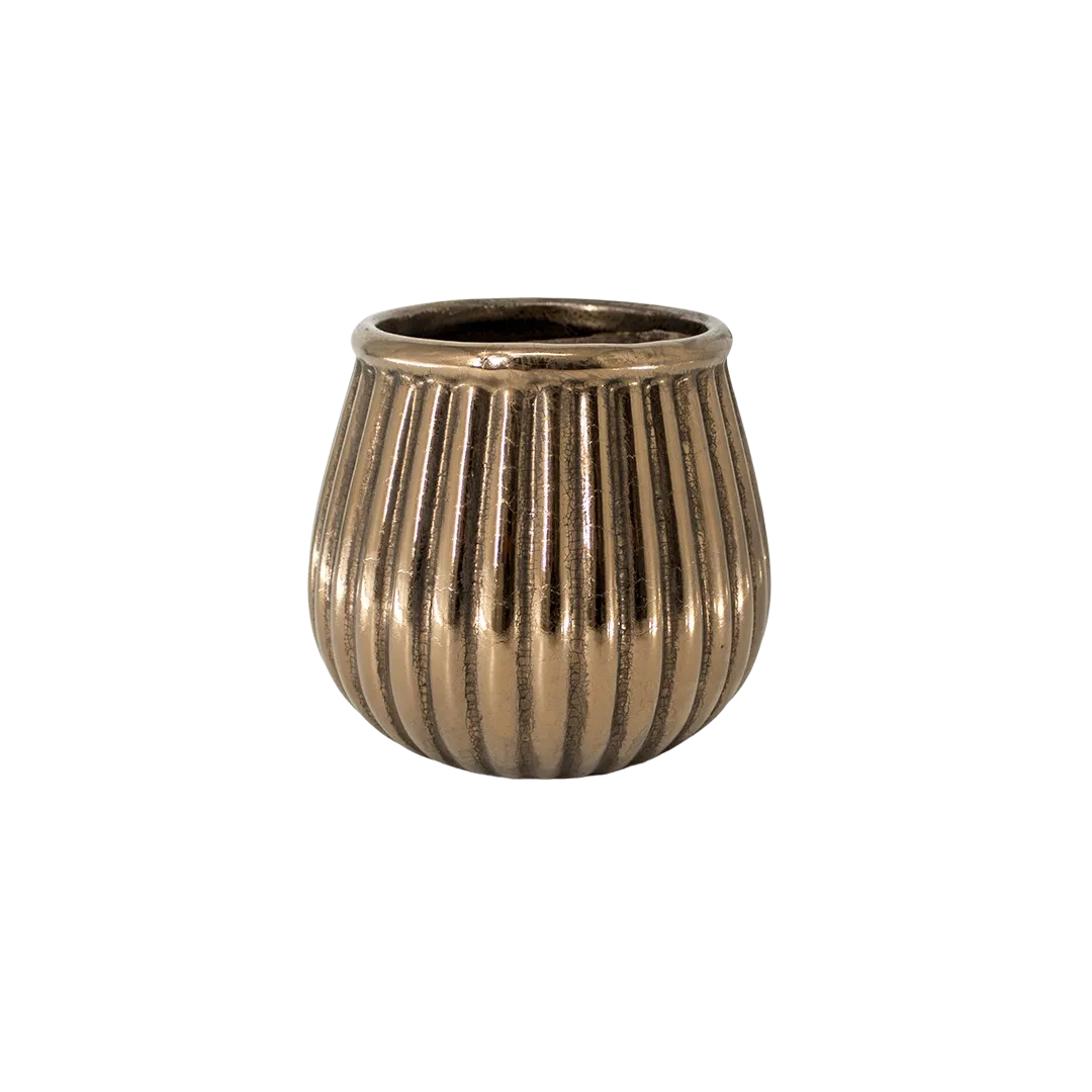 CERAMIC POT 20X20X18.5CM GOLD