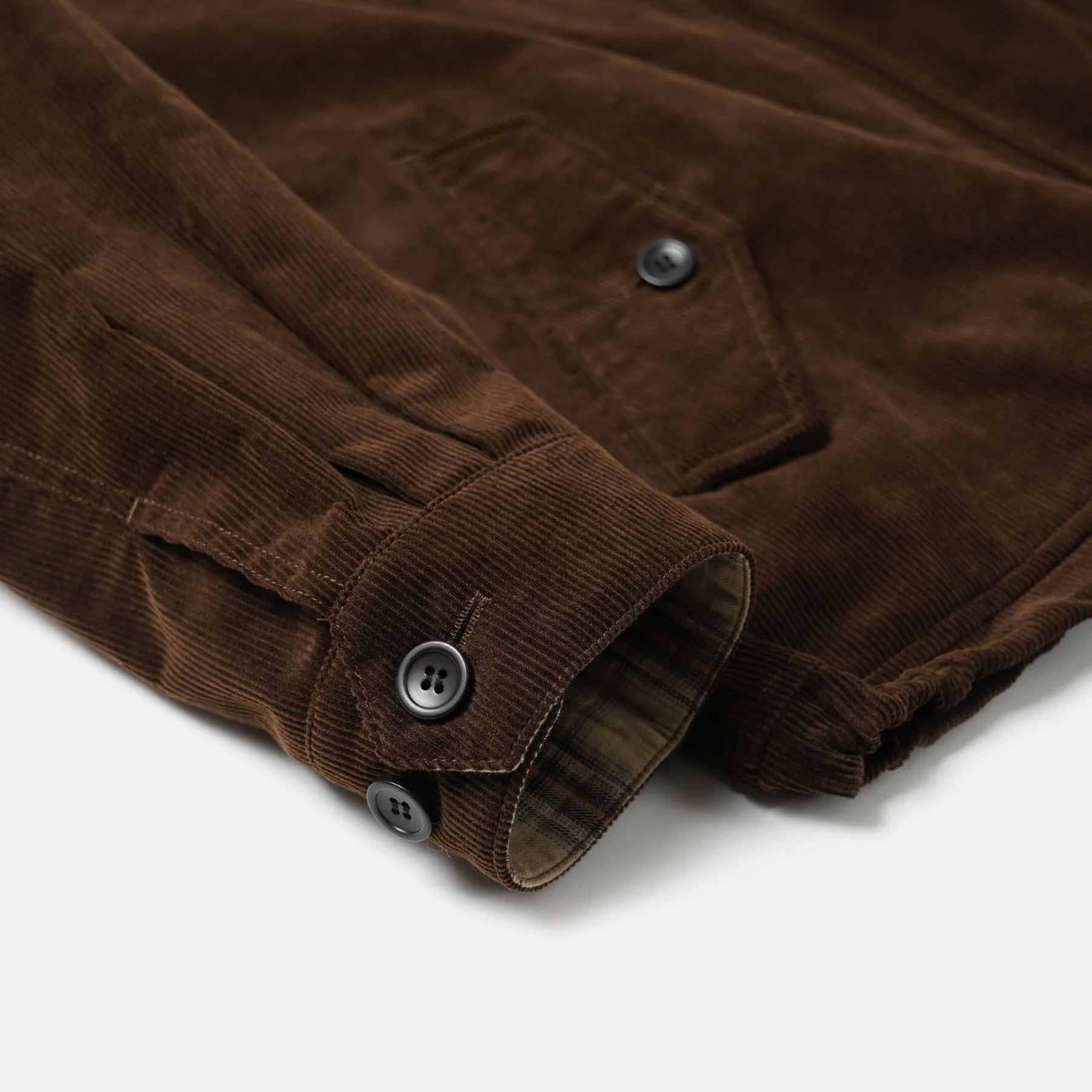 CORD BUDDY HARRINGTON JACKET - BROWN