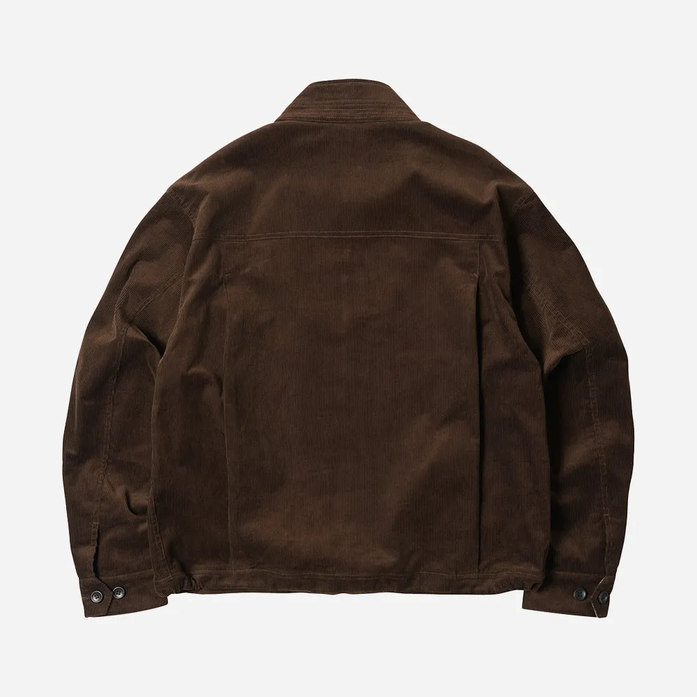 CORD BUDDY HARRINGTON JACKET - BROWN