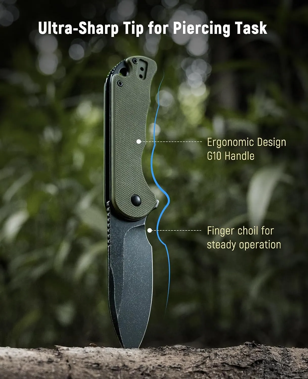 CVLIFE Folding Pocket Knife for Men - 2.99" D2 Blade G10 Handle EDC Tactical Knife