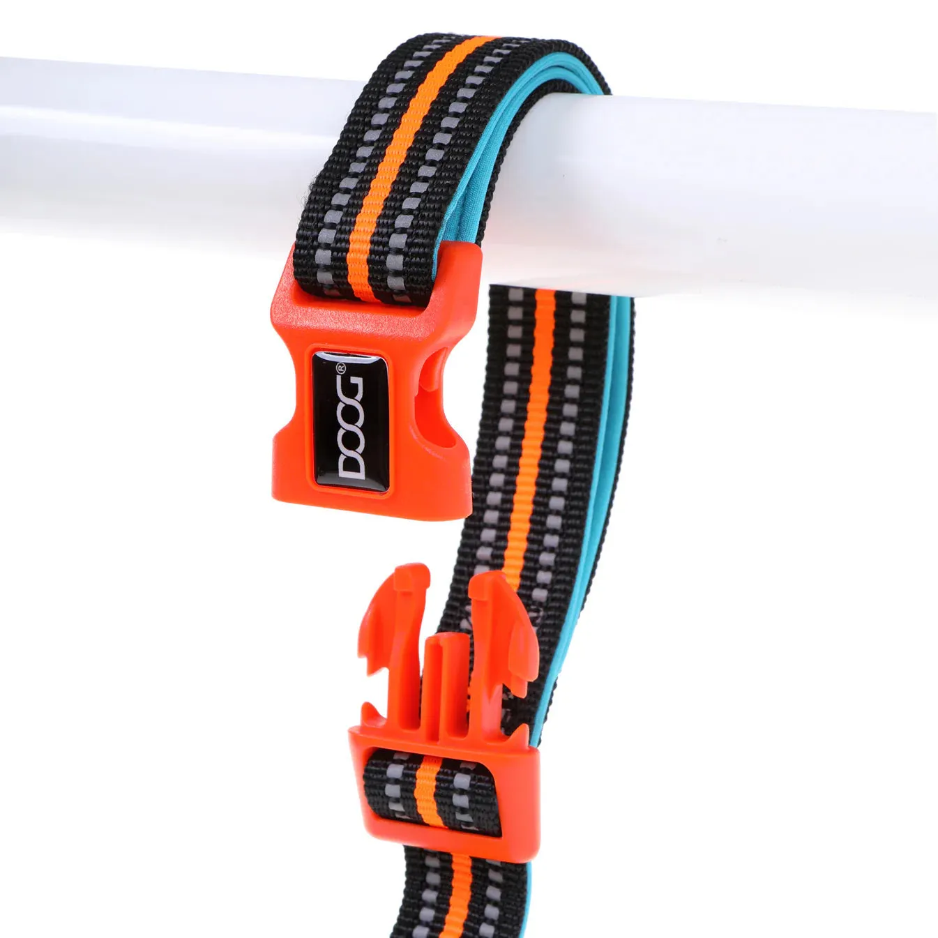 DOOG Neoprene Clip It Beethoven Neon Blue and Orange Adjustable Dog Lead Extra Large