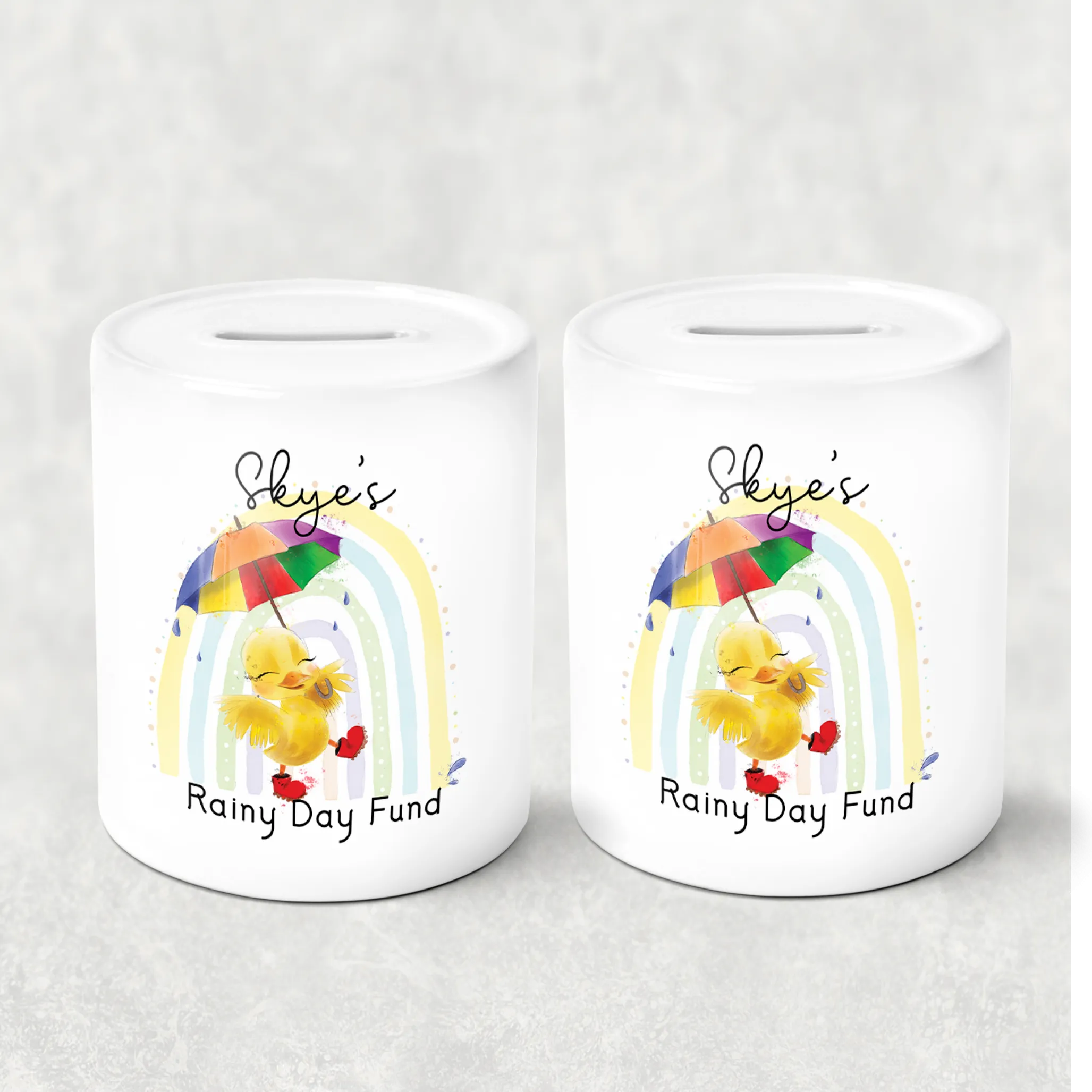 Duck Rainy Day Fund Personalised Money Saving Pot