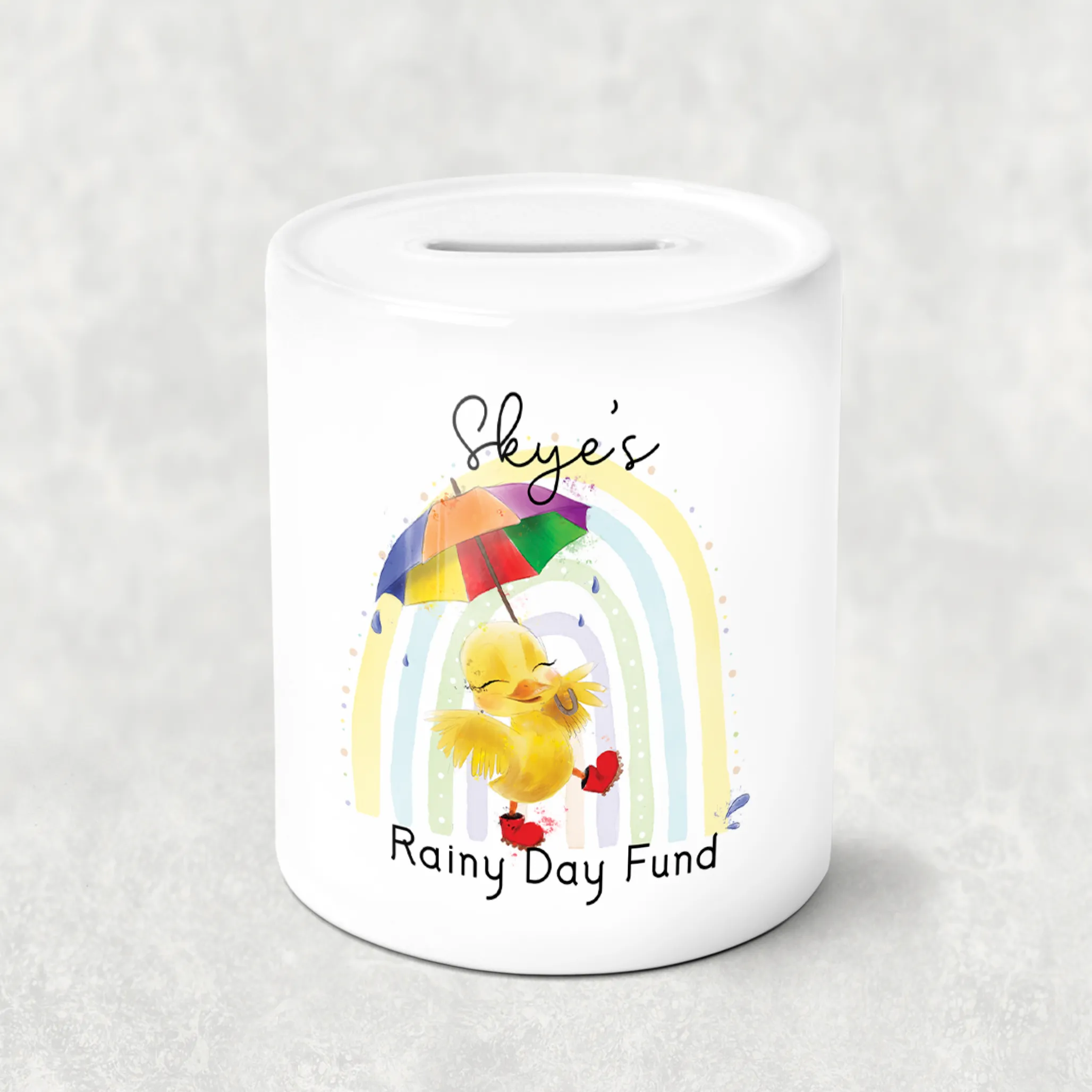 Duck Rainy Day Fund Personalised Money Saving Pot