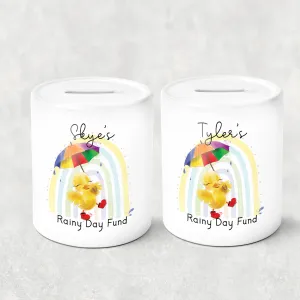 Duck Rainy Day Fund Personalised Money Saving Pot