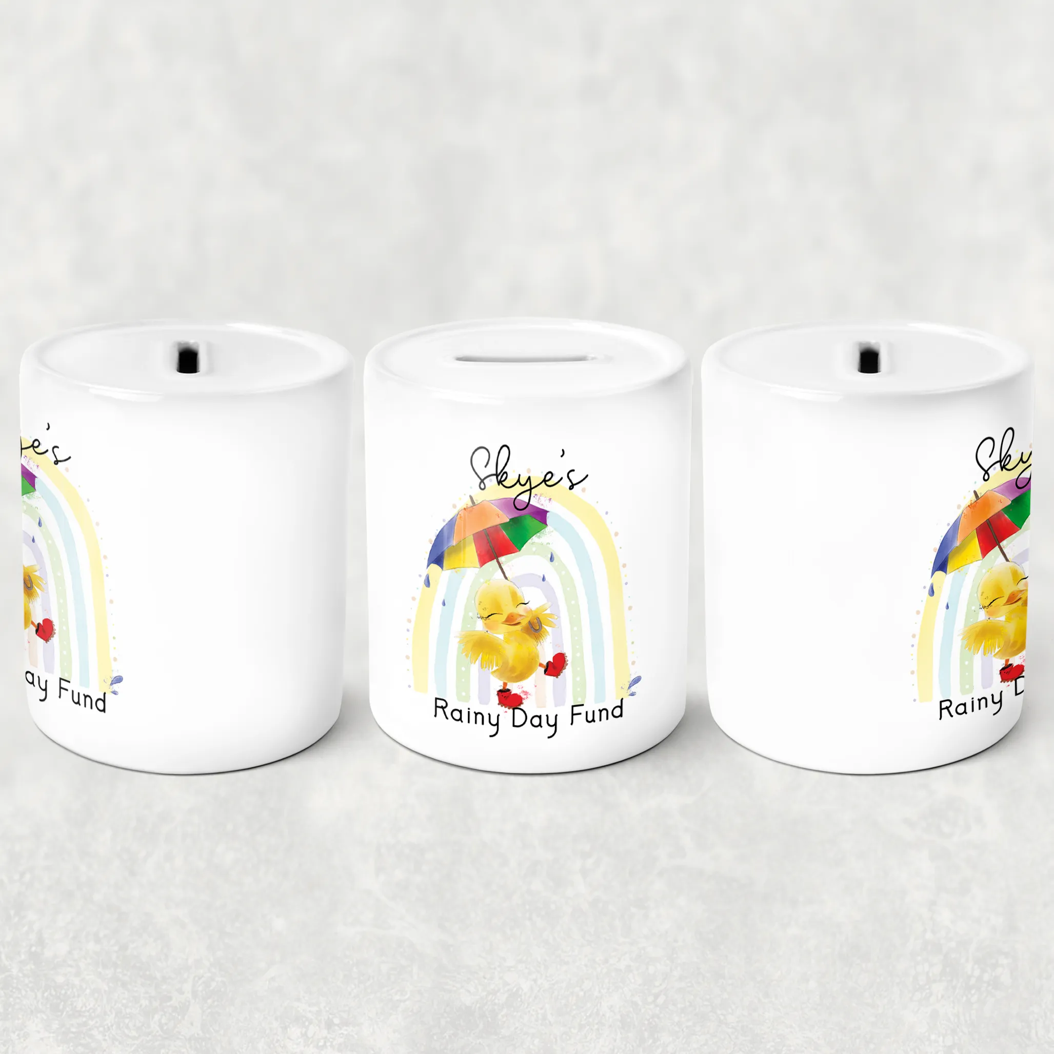 Duck Rainy Day Fund Personalised Money Saving Pot