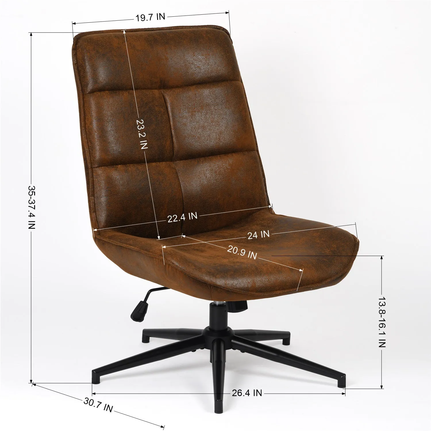 Ergonomic Swivel Office Chair - Beige Chenille Upholstery with Adjustable Height, High Backrest, and Padded Seat, Modern Design