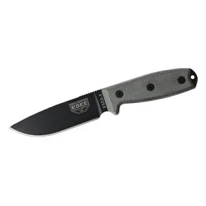 ESEE-4 - Sharpened Clip Point Plain Edge, Coyote Brown Sheath, Clip Plate