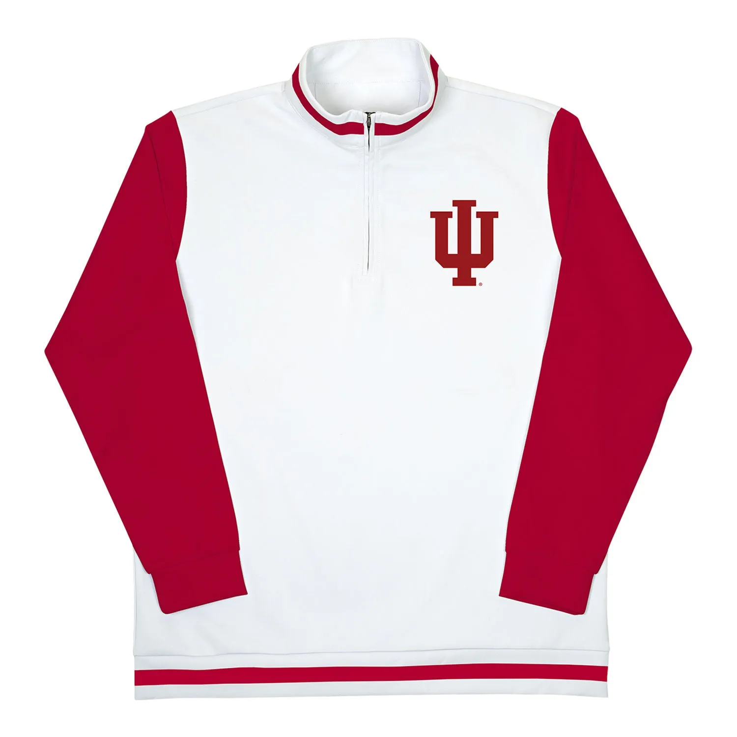 Indiana Hoosiers Sublimated Color Block 1/4 Zip White Jacket