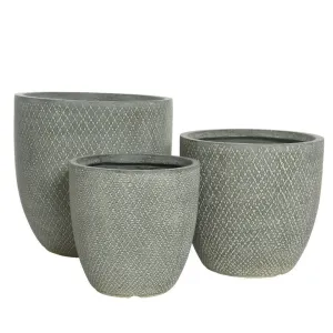 Kaemingk 37.5cm Grey Fender Fiber Planter