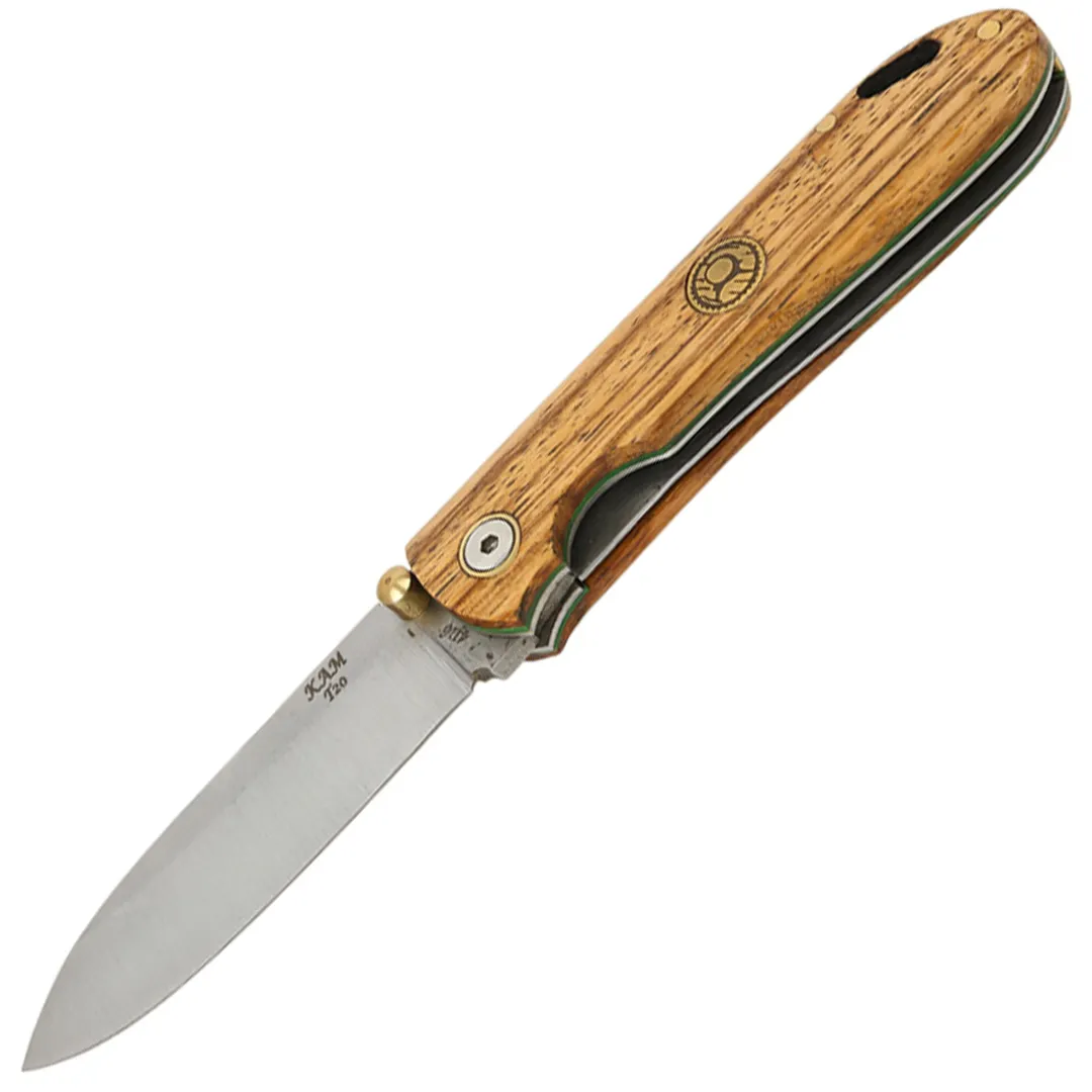 Kam Knife - T20 - 4116 Steel - Zebrano Handle - Pocket Knife