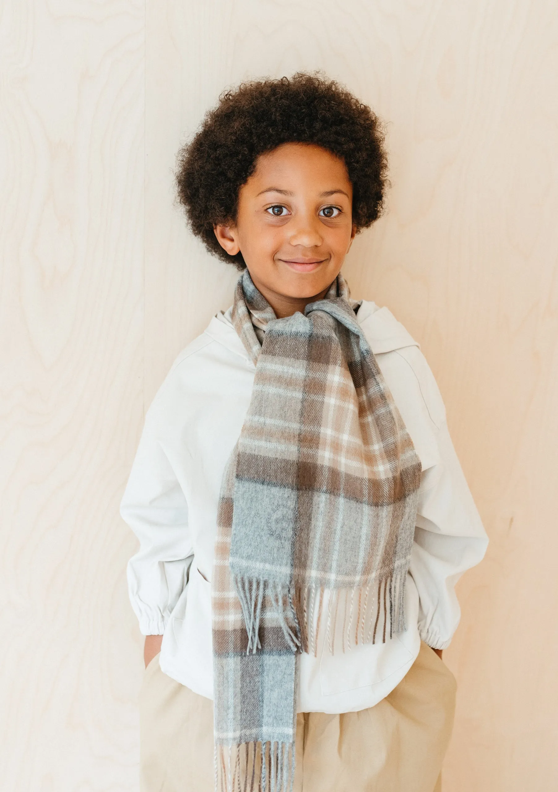 Lambswool Kids Scarf in Mackellar Tartan