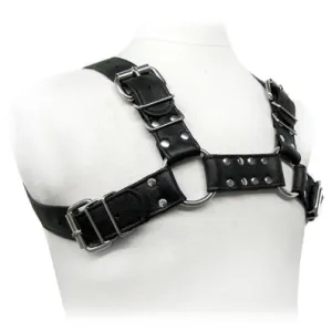 Leather Bull Dog Harness - Medium (Black)