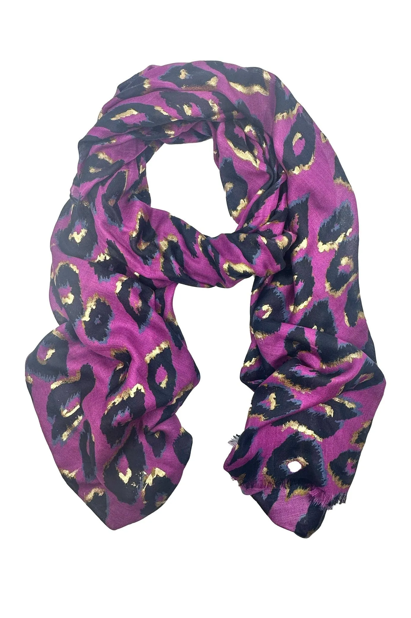 Makena Modal Scarf Magenta with Gold