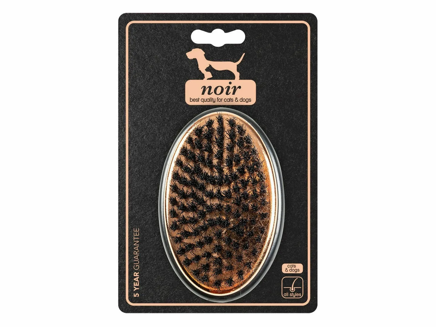 Noir ergonomic bristle brush 11x7x9,5cm bronze/black