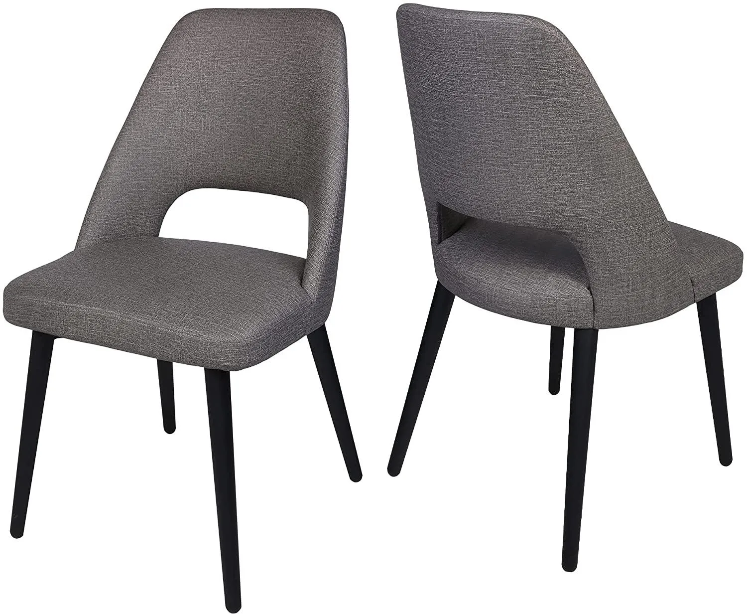 (Out of Stock) Set of 2 Modern Dining Room Chairs Heavy Duty Leather Chair with Upholstered Vinyl Seat, Grey