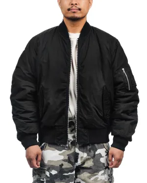 Quilted Bomber Waxed Black