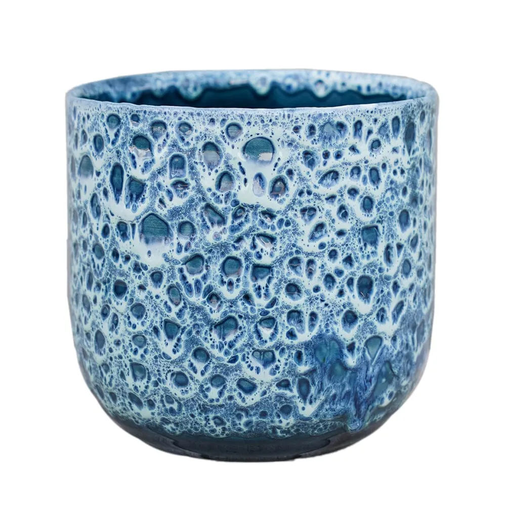 Sapphire Reactive Glaze Indoor Ceramic 13cm Pot