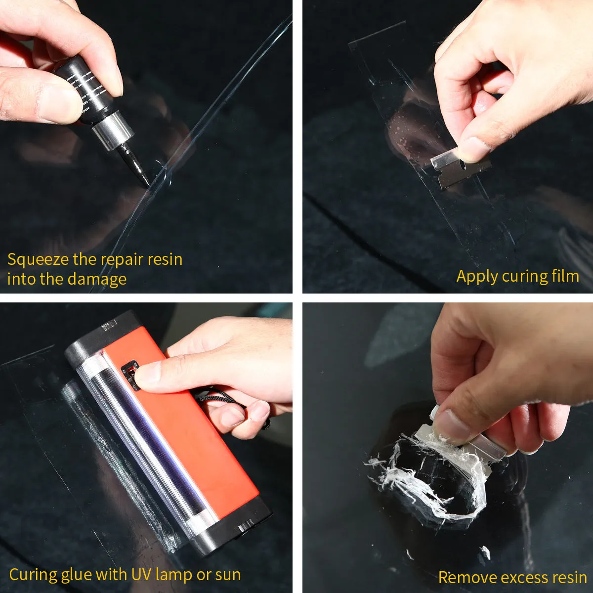 Set Glass Repair Resin Glue - Versatile Car Windshield Repair Kit