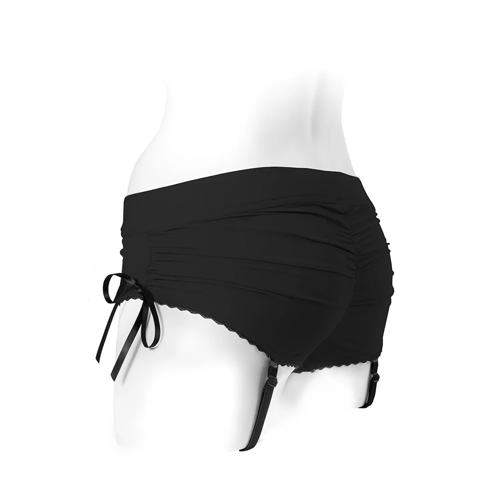 SpareParts Sasha Cinch Booty Short Harness Black Size L