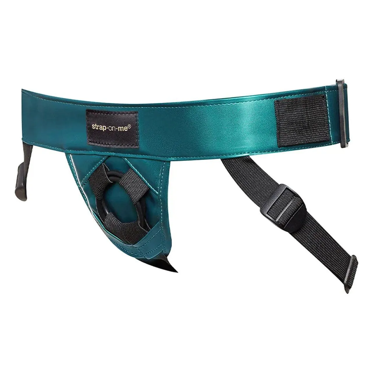 Strap-On-Me Curious Leatherette Harness - Metallic Green