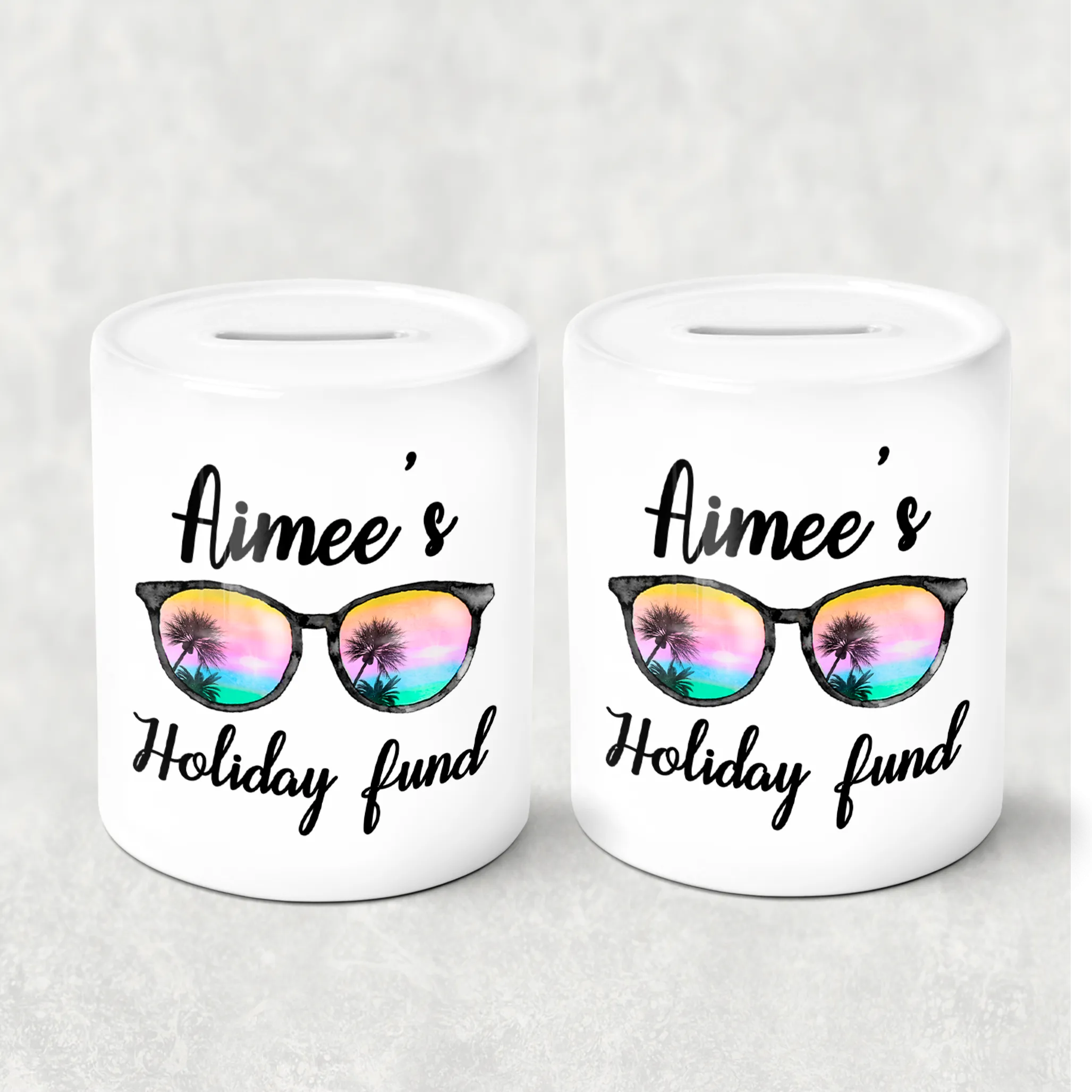 Sunglasses Holiday Personalised Money Pot