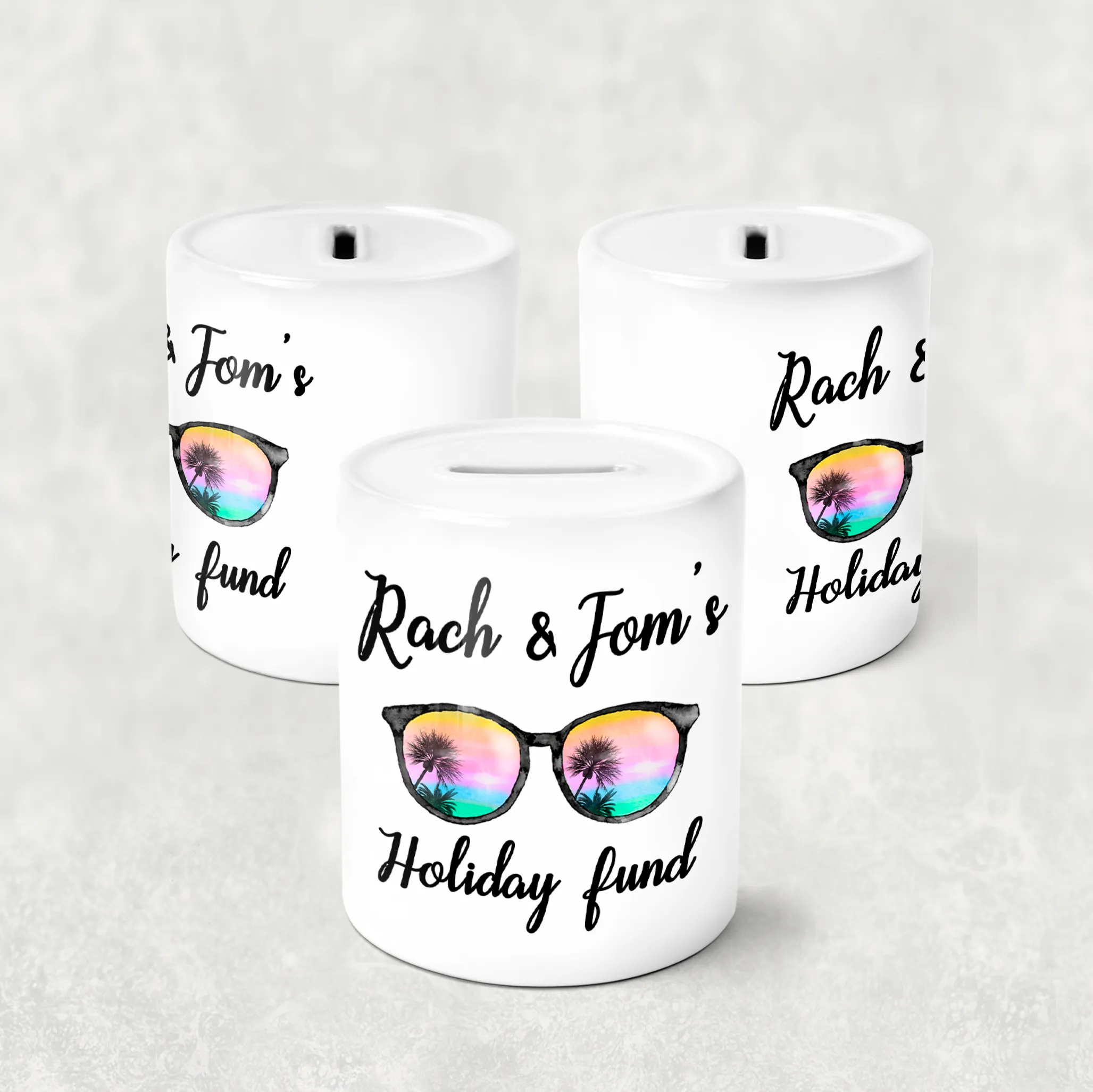 Sunglasses Holiday Personalised Money Pot