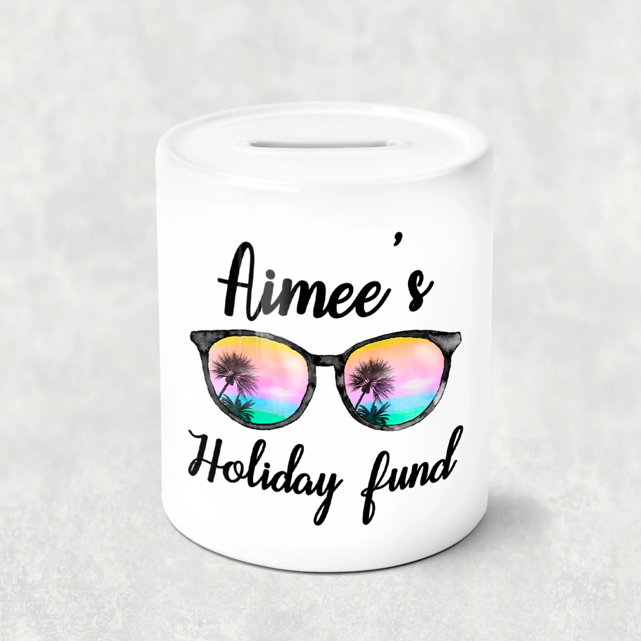 Sunglasses Holiday Personalised Money Pot