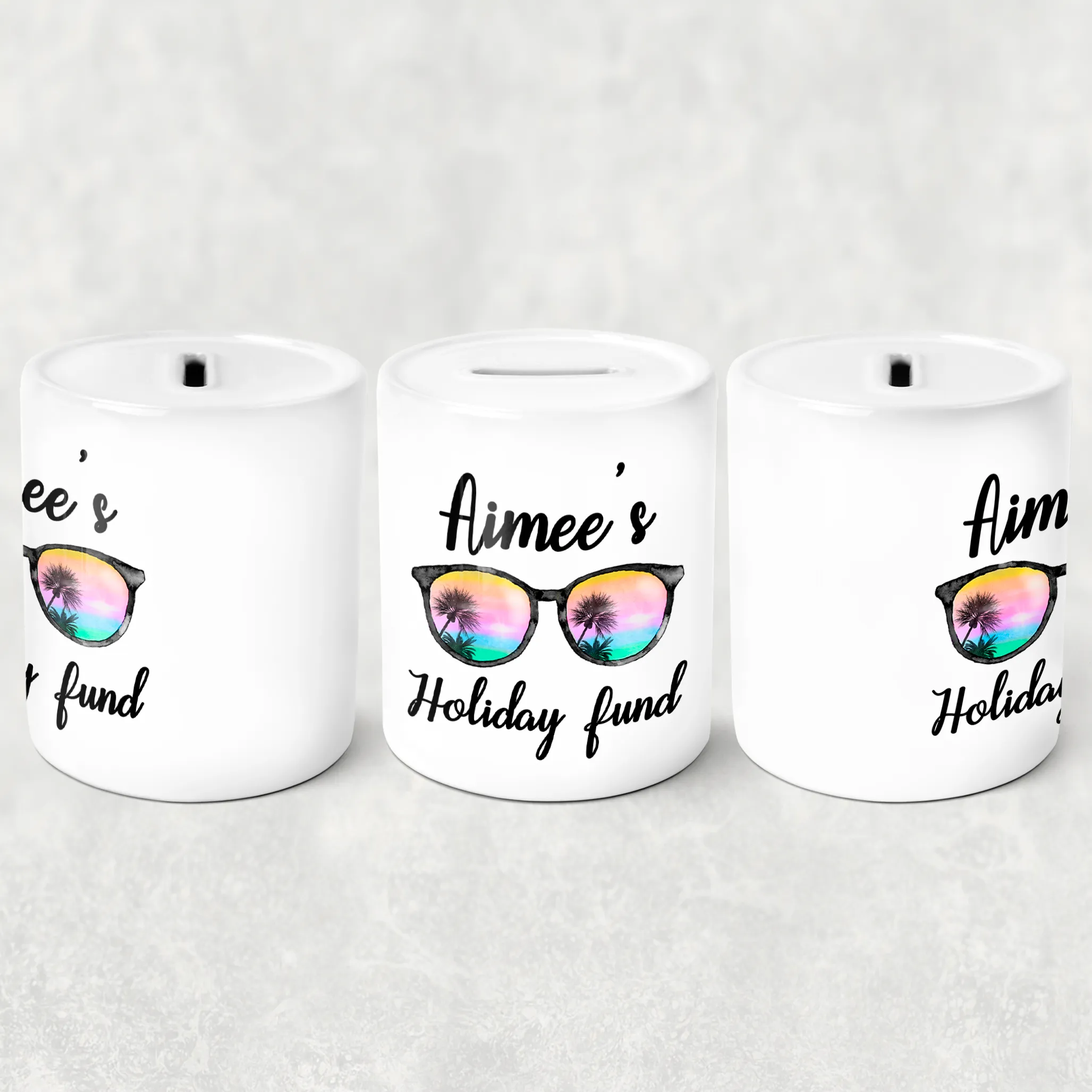 Sunglasses Holiday Personalised Money Pot