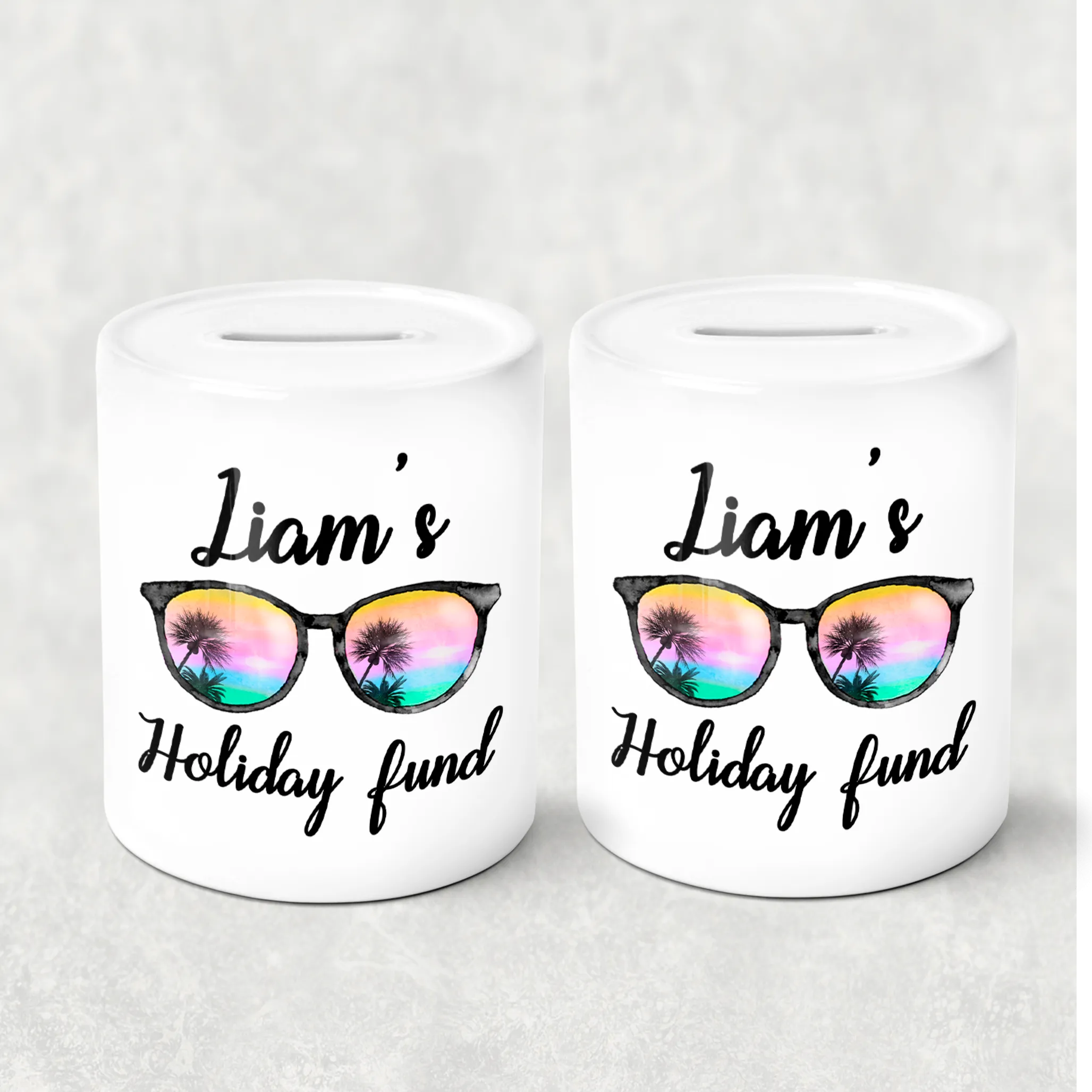 Sunglasses Holiday Personalised Money Pot