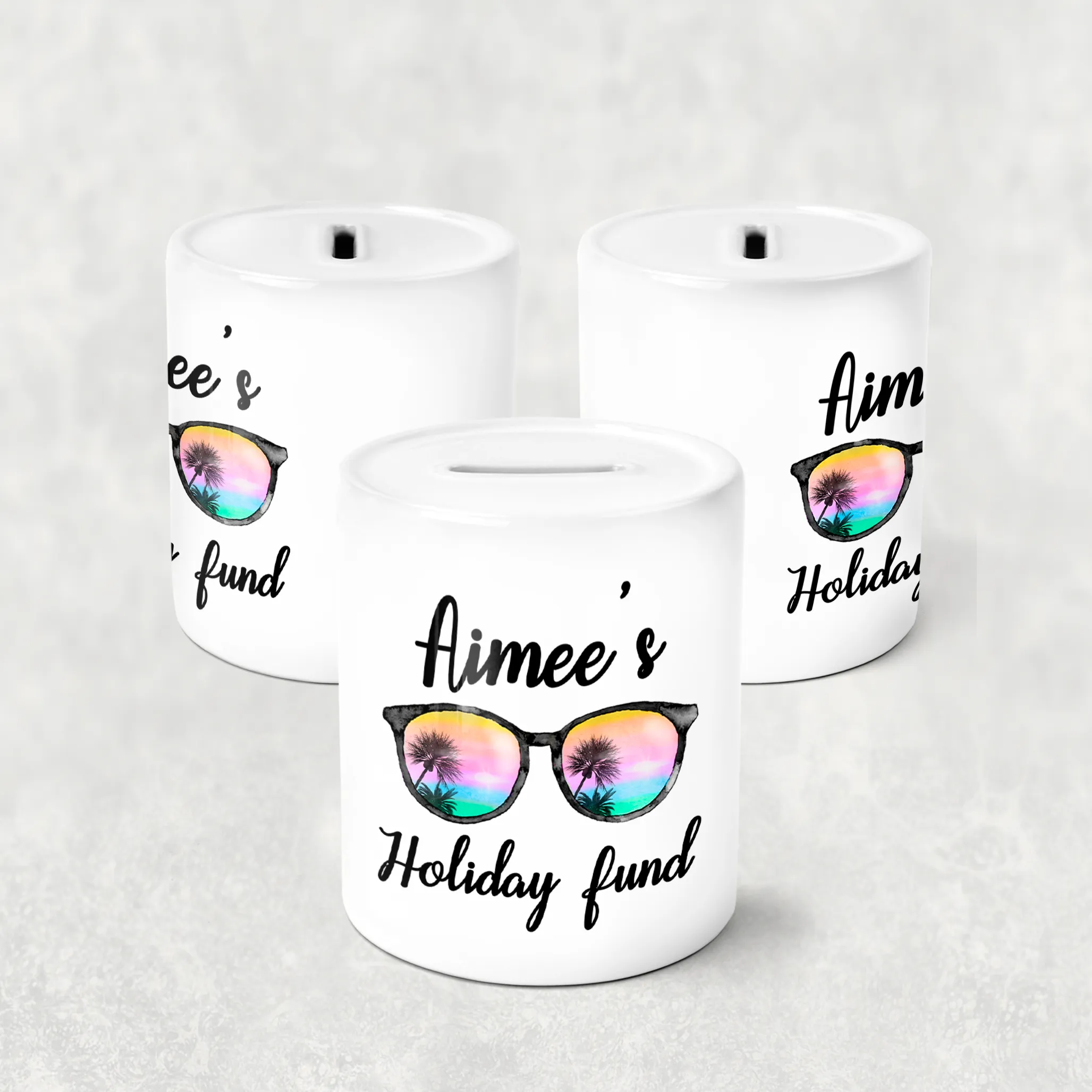 Sunglasses Holiday Personalised Money Pot