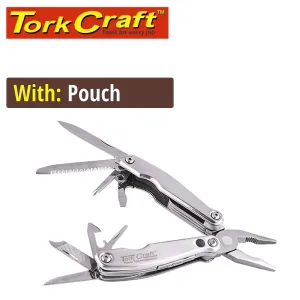 TORK CRAFT MULTITOOL SILVER MINI WITH LED LIGHT WITH NYLON POUCH IN BLISTER KN8126FI