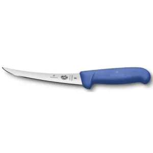 VICTORINOX BONING KNIFE, NARROW CURVED FLEXIBLE BLADE, BLUE FIBROX HANDLE - 15 CM