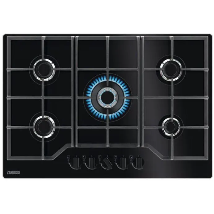 Zanussi ZGGN755K 5 Burner Gas Hob, Black Frameless